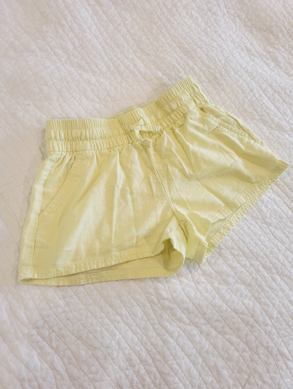 GAP Girls Linen Blend Easy Short In Citron